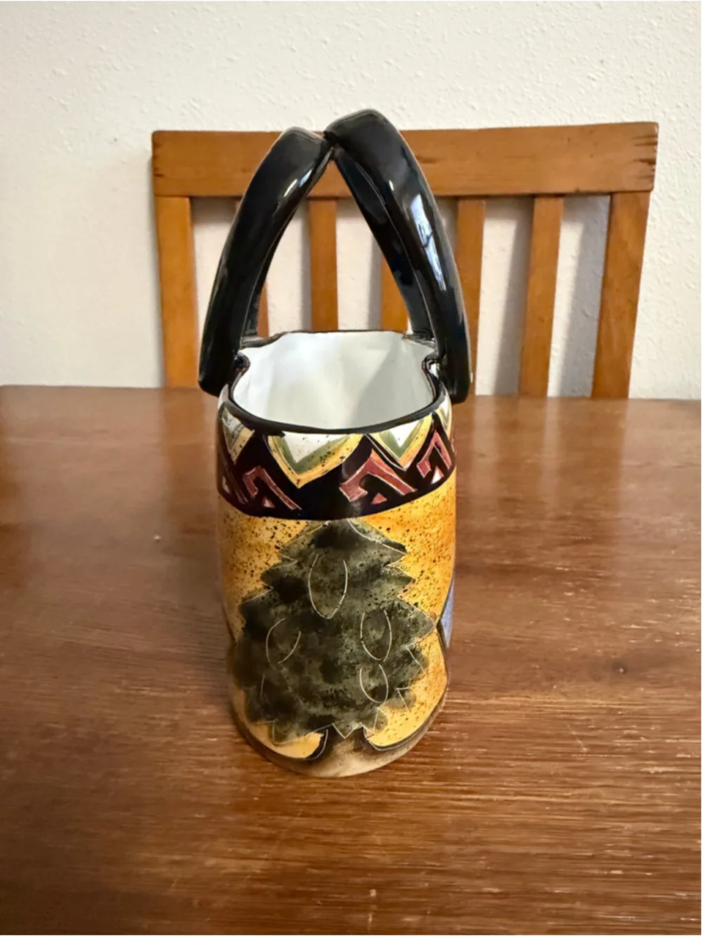 Style Eyes by Baum Bros Woodland Collection Ceramic Handled Basket Moose Bear Ru